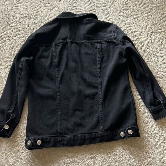 Madewell The Oversized Trucker Jean Jacket in Washed Black XXS - Picture 14 of 17